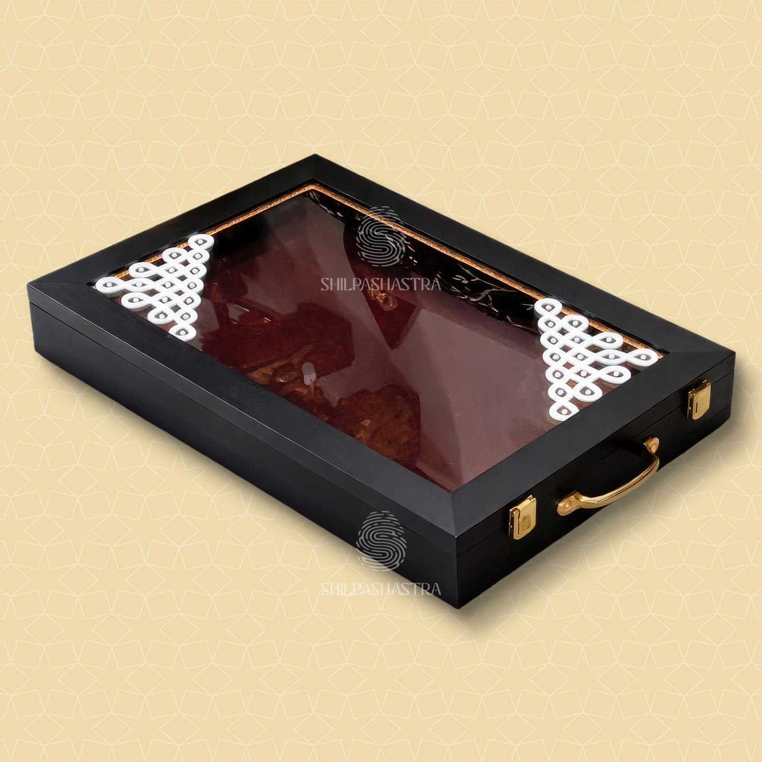 Transparent Saree & Veshti Box with Kolam Design for Wedding & Traditional Gifting