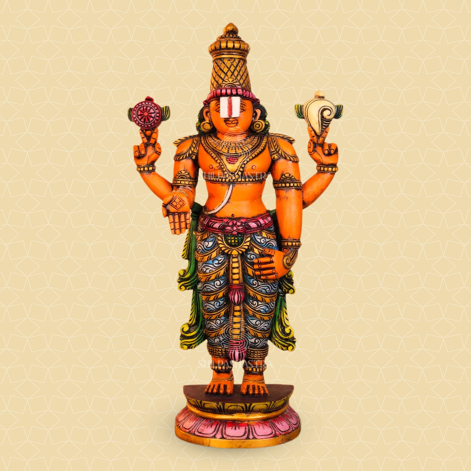 Kalyana Srinivasa Perumal Handcrafted Wooden Idol