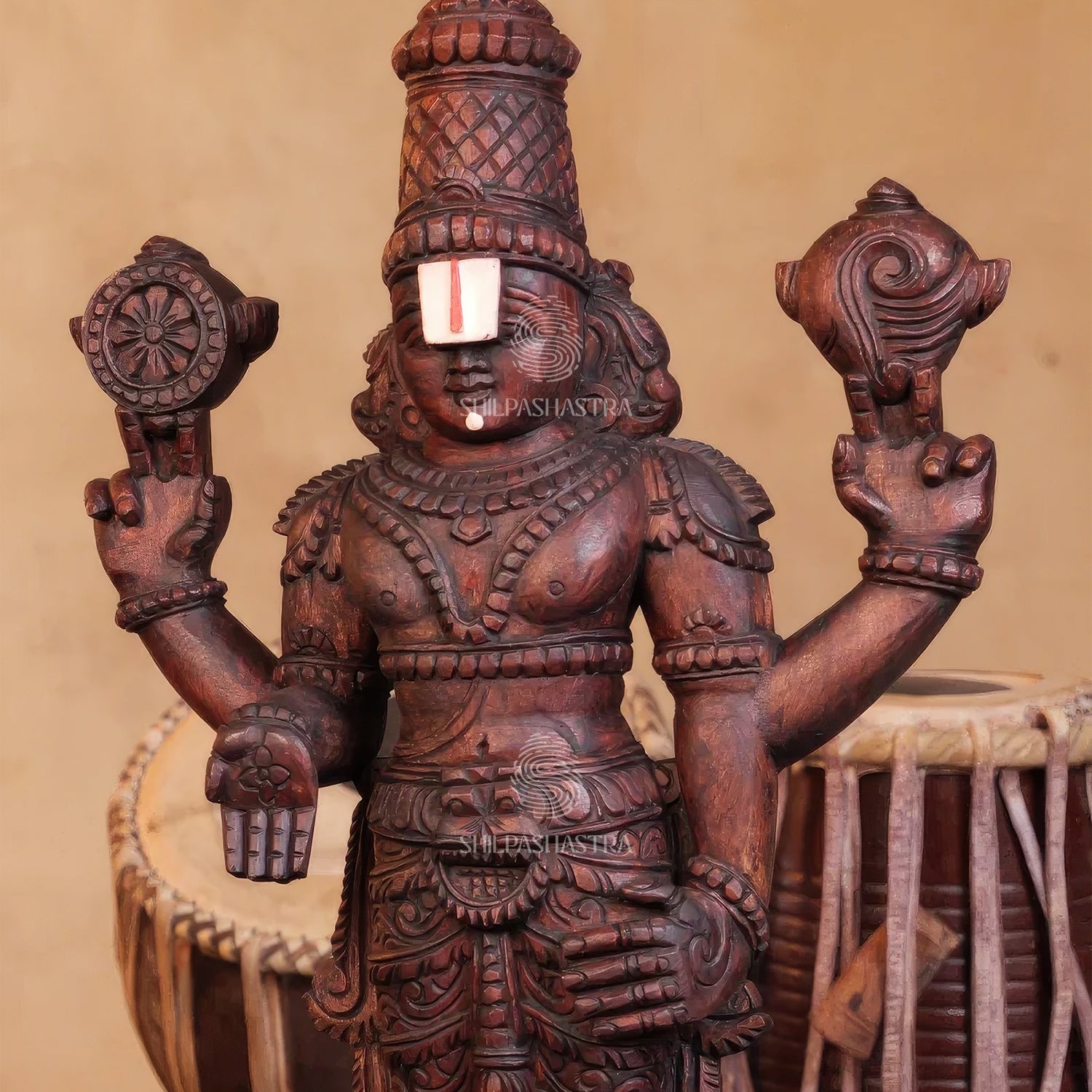 Kalyana Srinivasa Perumal Handcrafted Wooden Idol