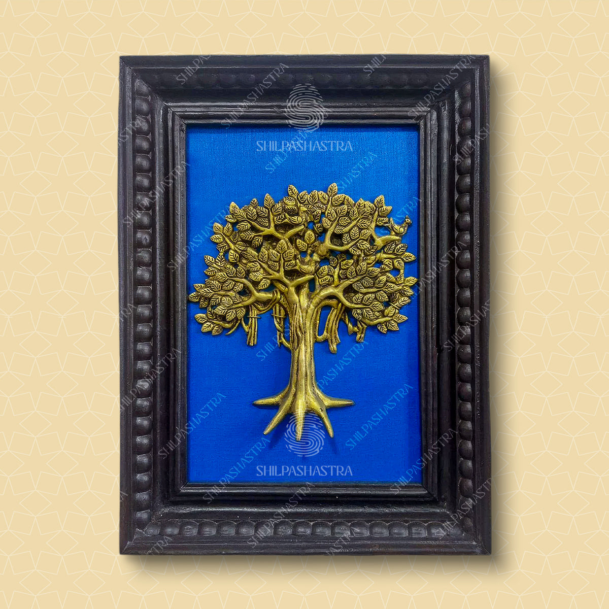 Brass Kalpavriksham in Manipuri Style Heritage Frame Wall Decor for Home & Vastu (Size 12 In x 8 In)