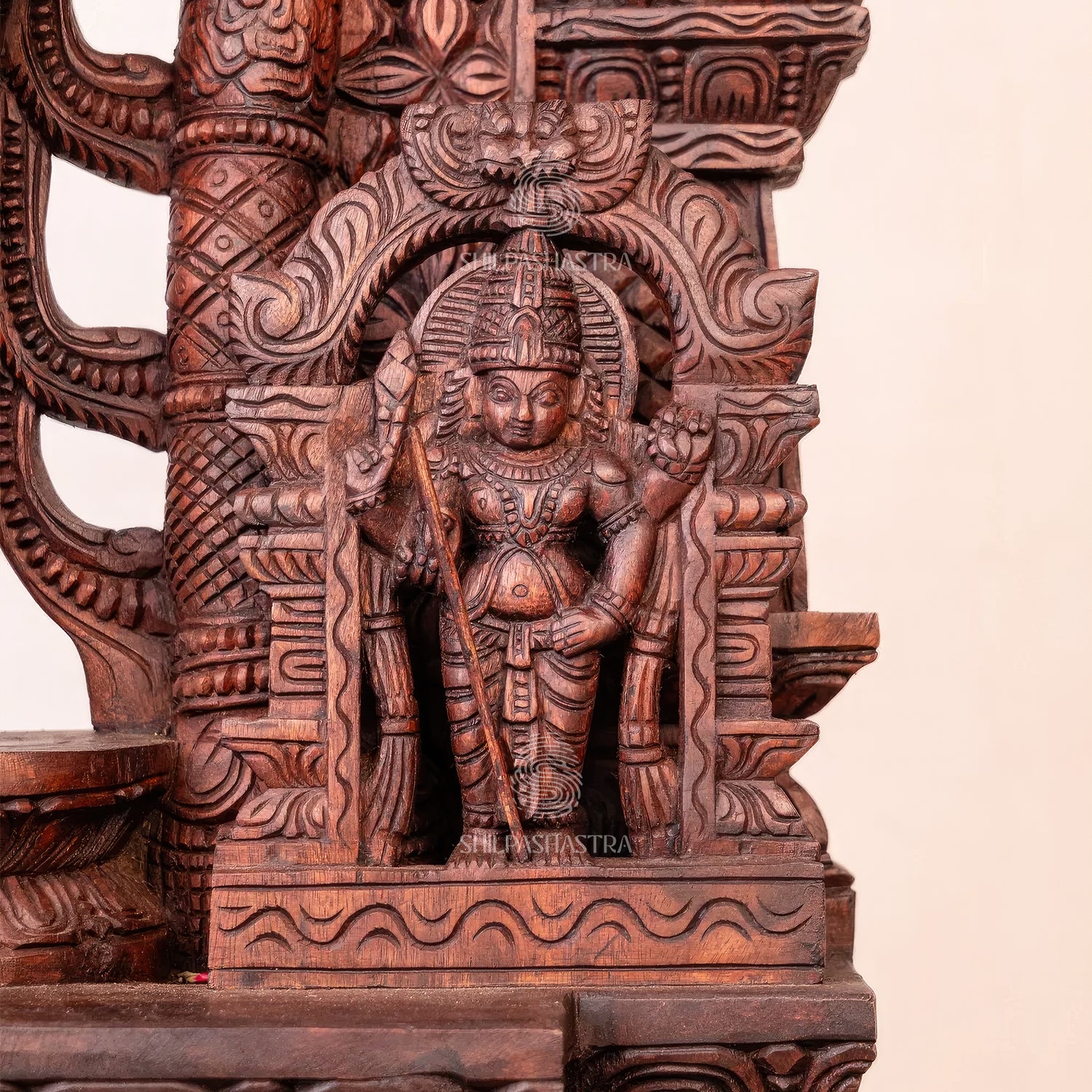 Thiruchendur Murugan | 4-Feet Handcrafted Wooden Idol | Shilpashastra