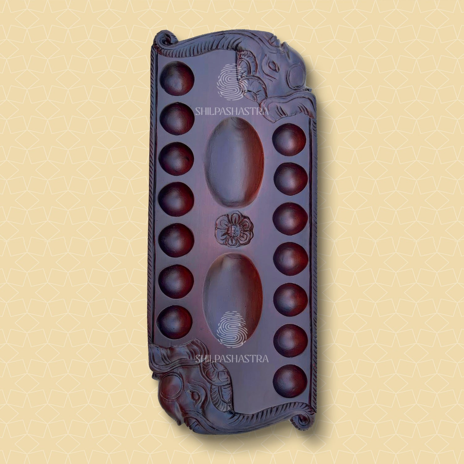 Elephant Pallanguzhi – Traditional Melamine Finish Heritage Game Board