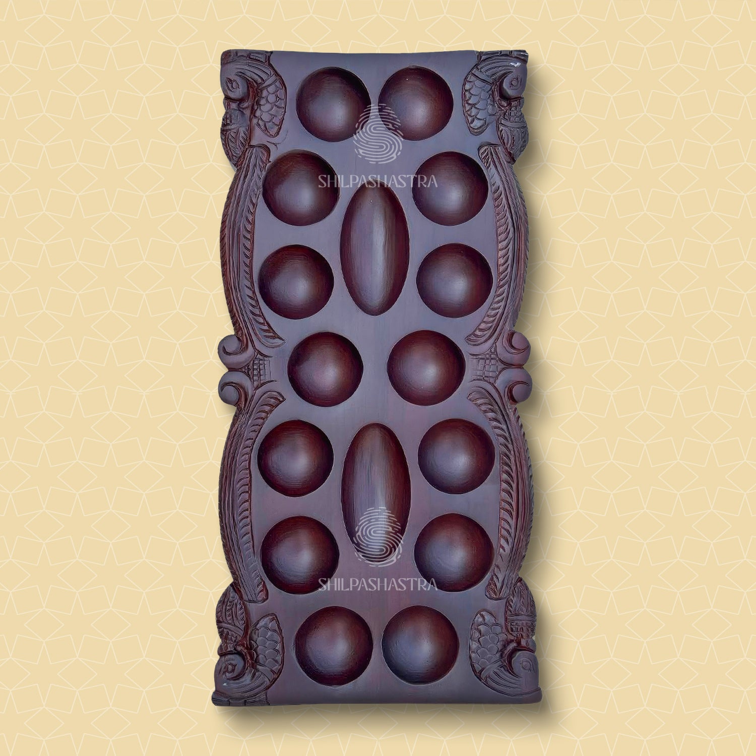 Parrot Pallanguzhi – Traditional Melamine Finish Heritage Game Board