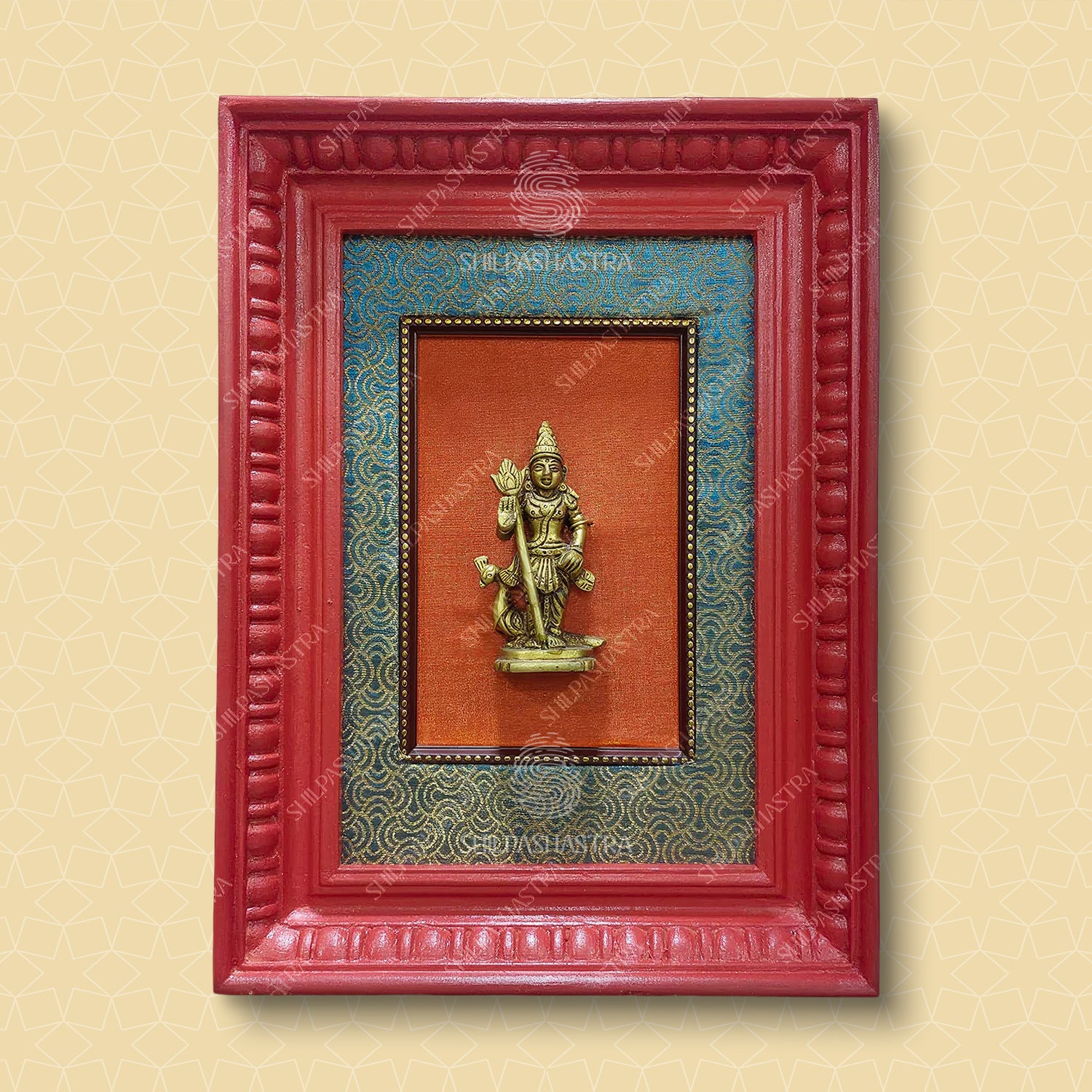Murugar Brass Idol Frame – Vintage Manipuri Heritage Wall Frame (12x8 Inch)