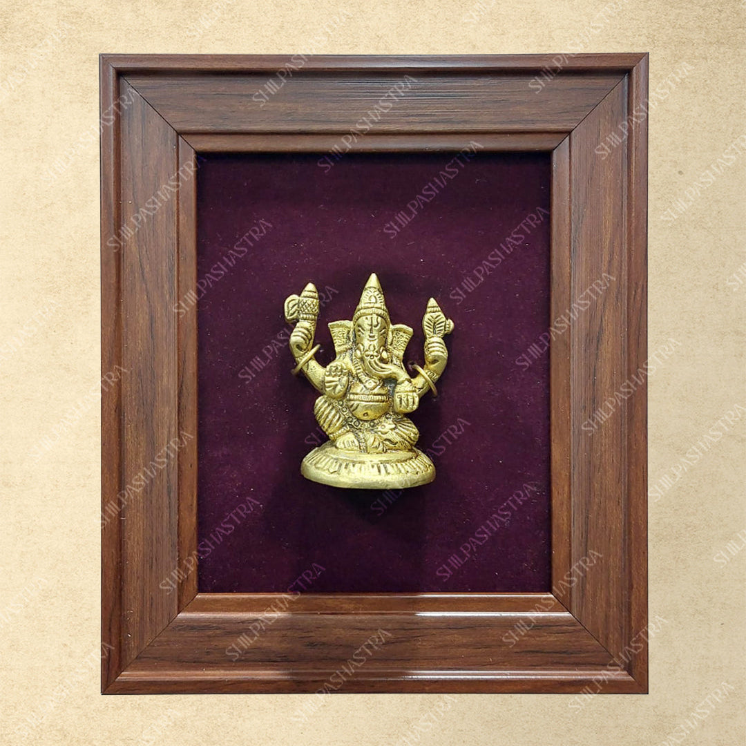 Brass Ganesha in Fibre Frame