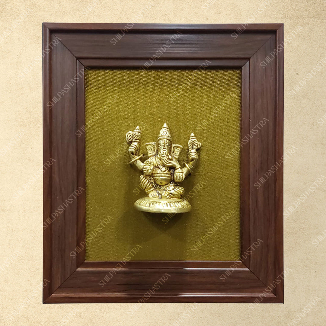 Brass Ganesha in Fibre Frame