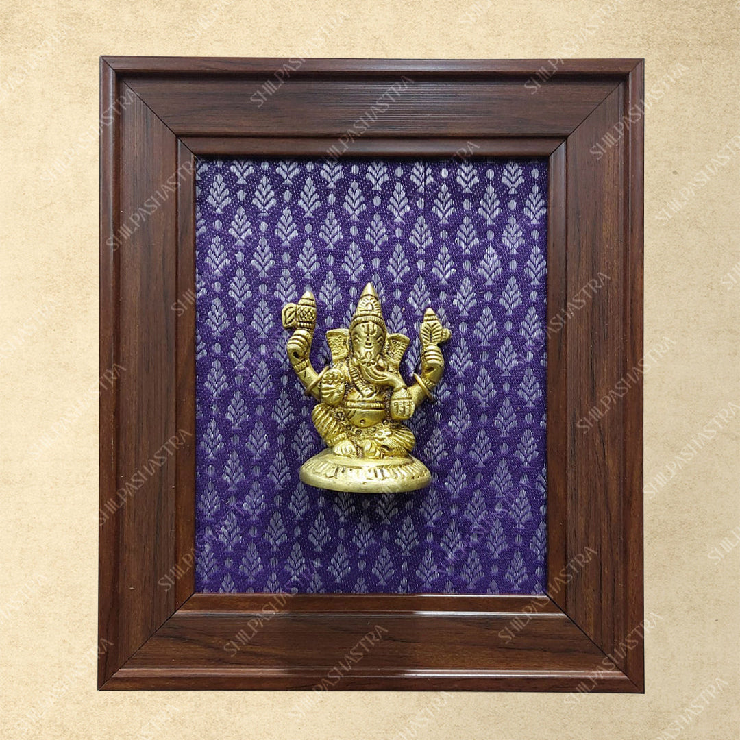 Brass Ganesha in Fibre Frame