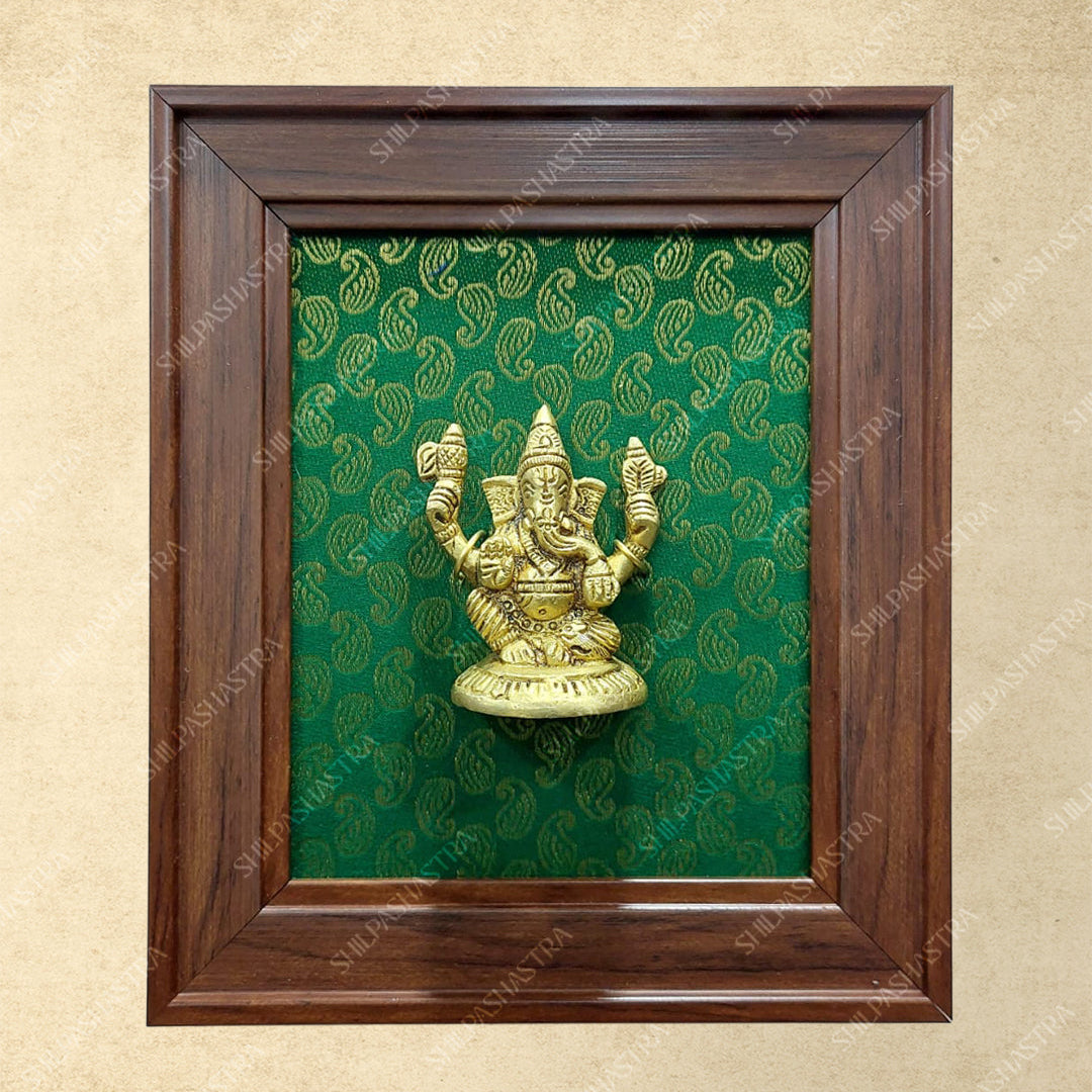 Brass Ganesha in Fibre Frame