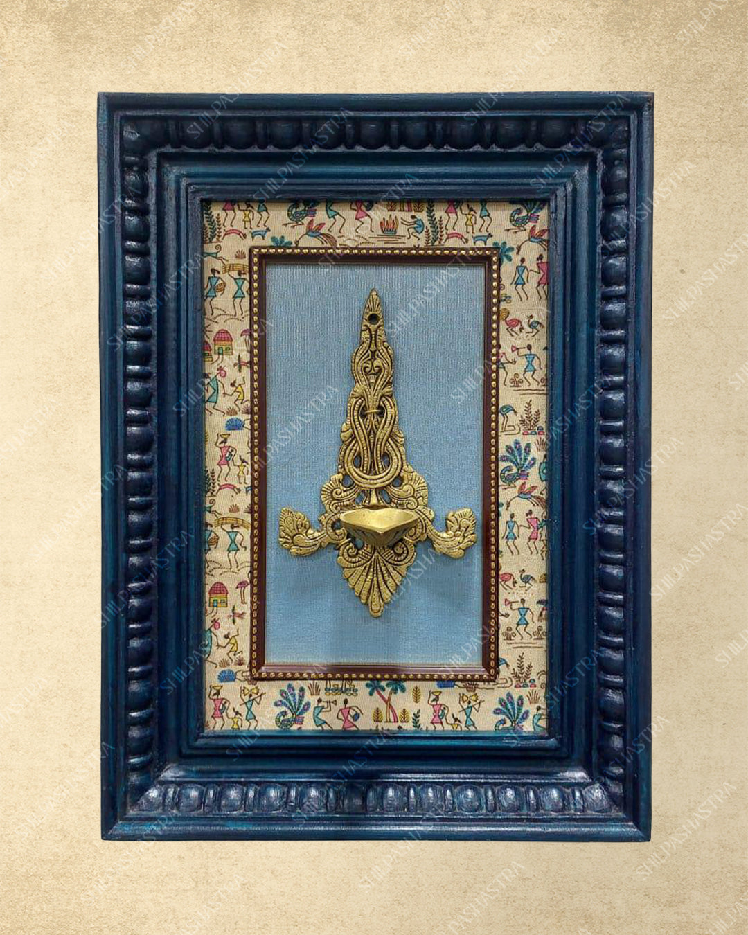 Brass Metal Vintage Frame | Handcrafted Manipuri Style Wall Decor