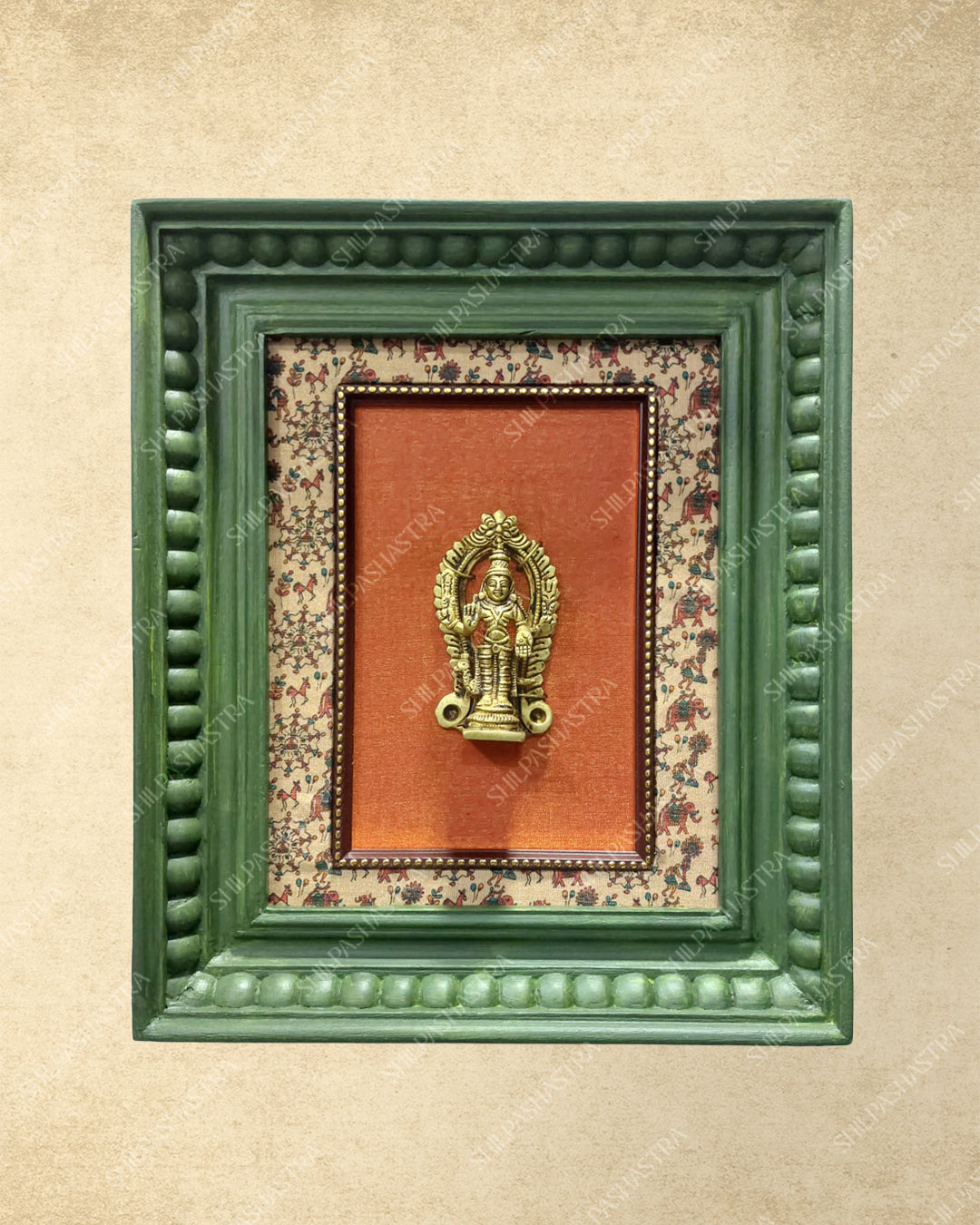 Brass Metal Heritage Frame – Manipuri Style with Vembu Wood