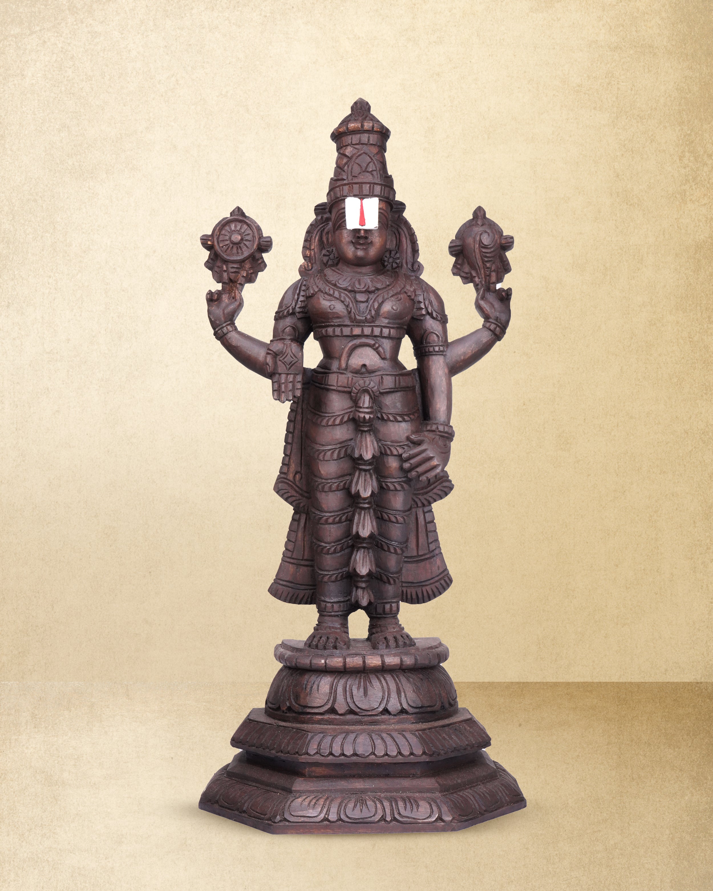 Kalyana Srinivasa Perumal - Wood Color - 2 Feet
