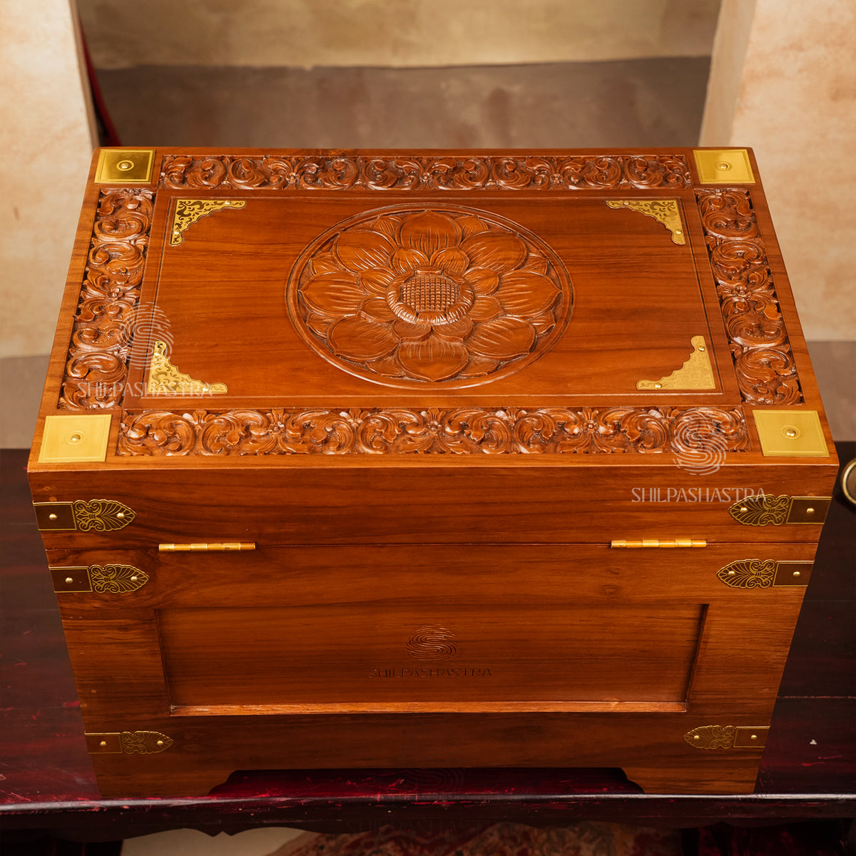 Handcrafted Teak Wood Golu Padi Box | Shilpashastra