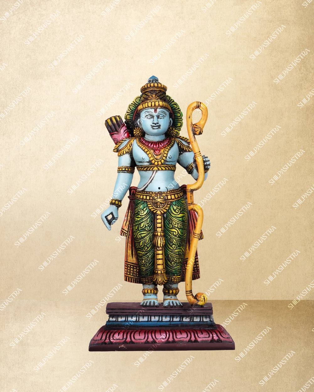 Sri Ramar, Seetha, Lakshmanan & Hanuman Handcrafted Wooden Set