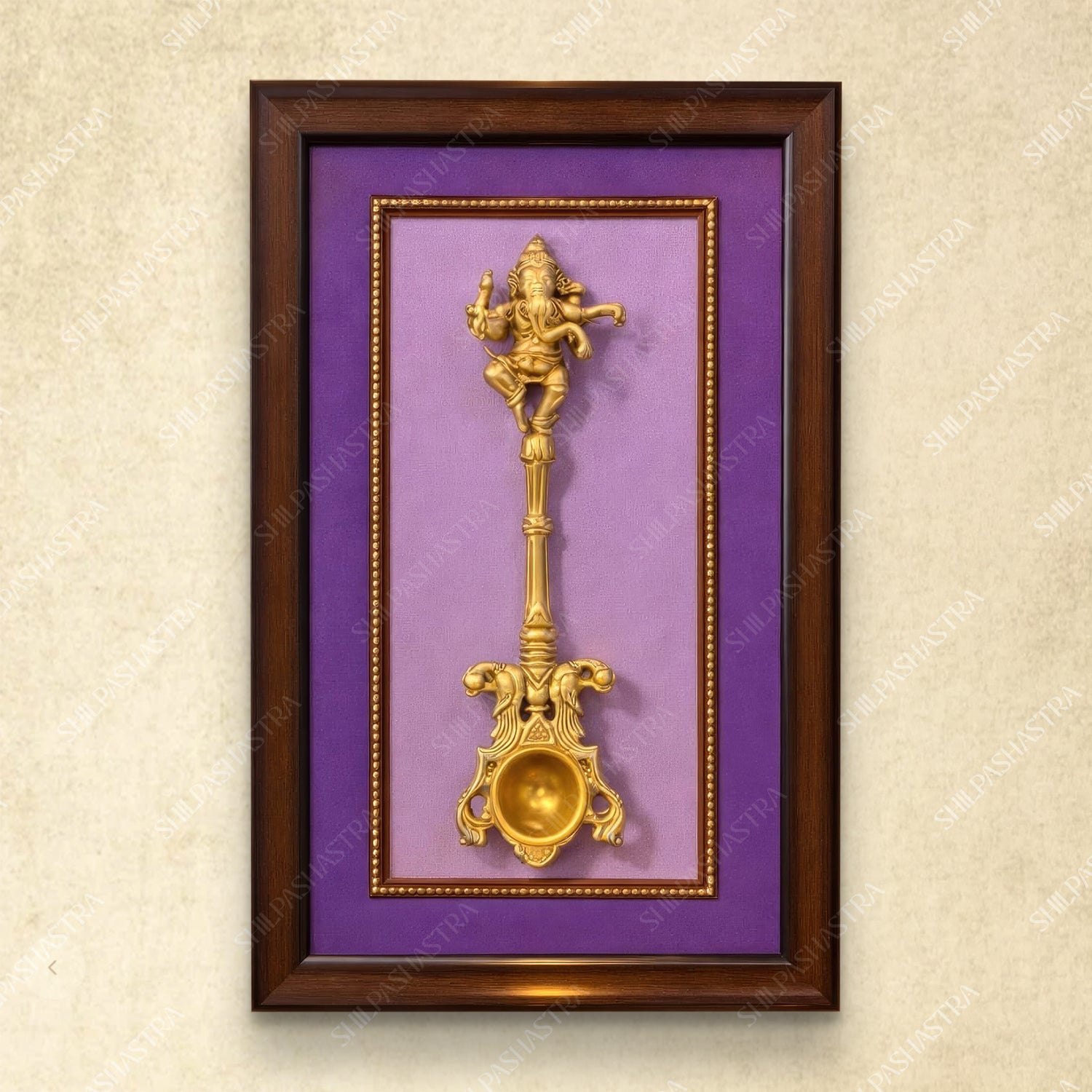 Uthrani Spoon Ganesha Wall Frame – Sacred Hindu Pooja Room Wall Decor (14 × 8 Inches)