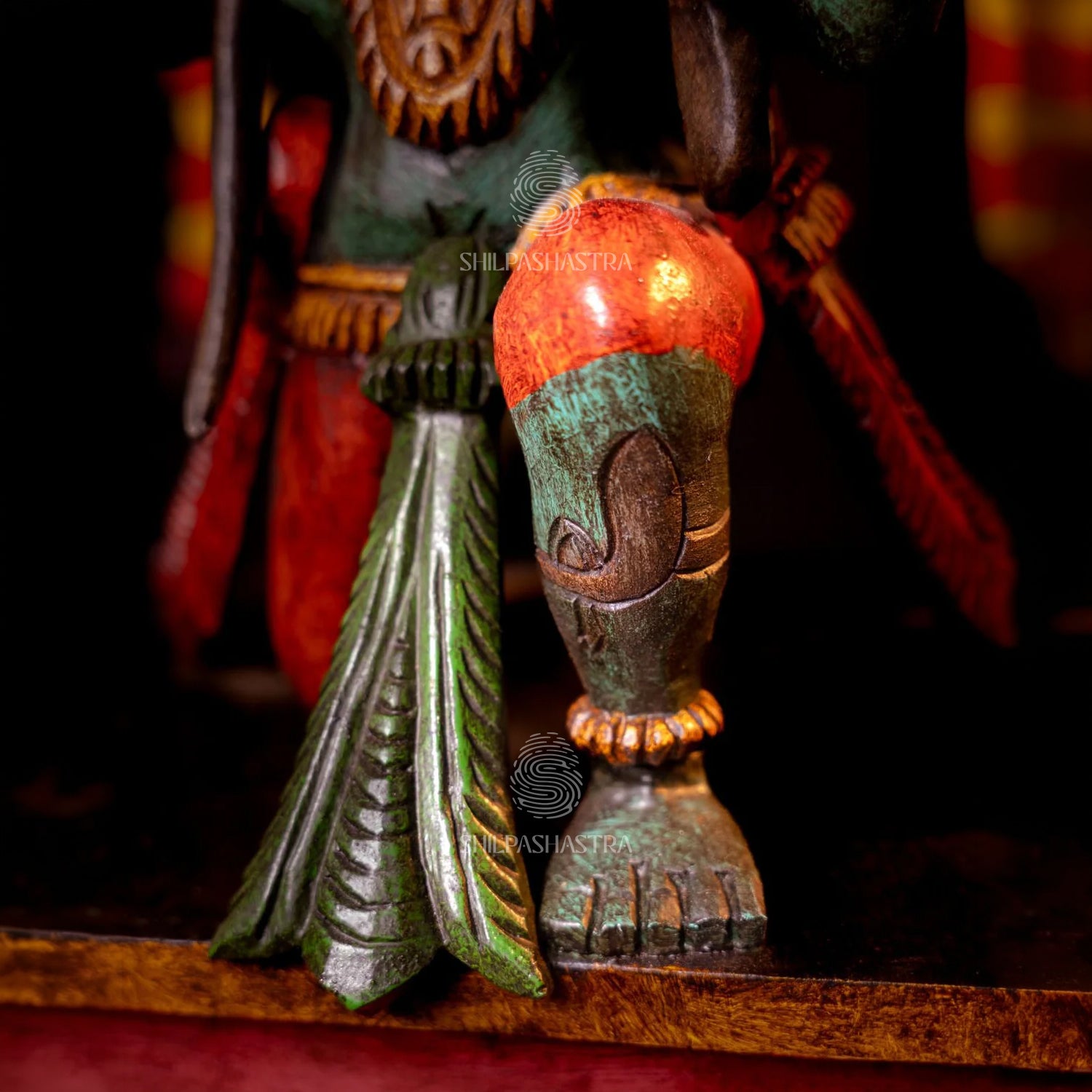 Garuda Vahanam Handcrafted Wooden Idol – Traditional South Indian Art