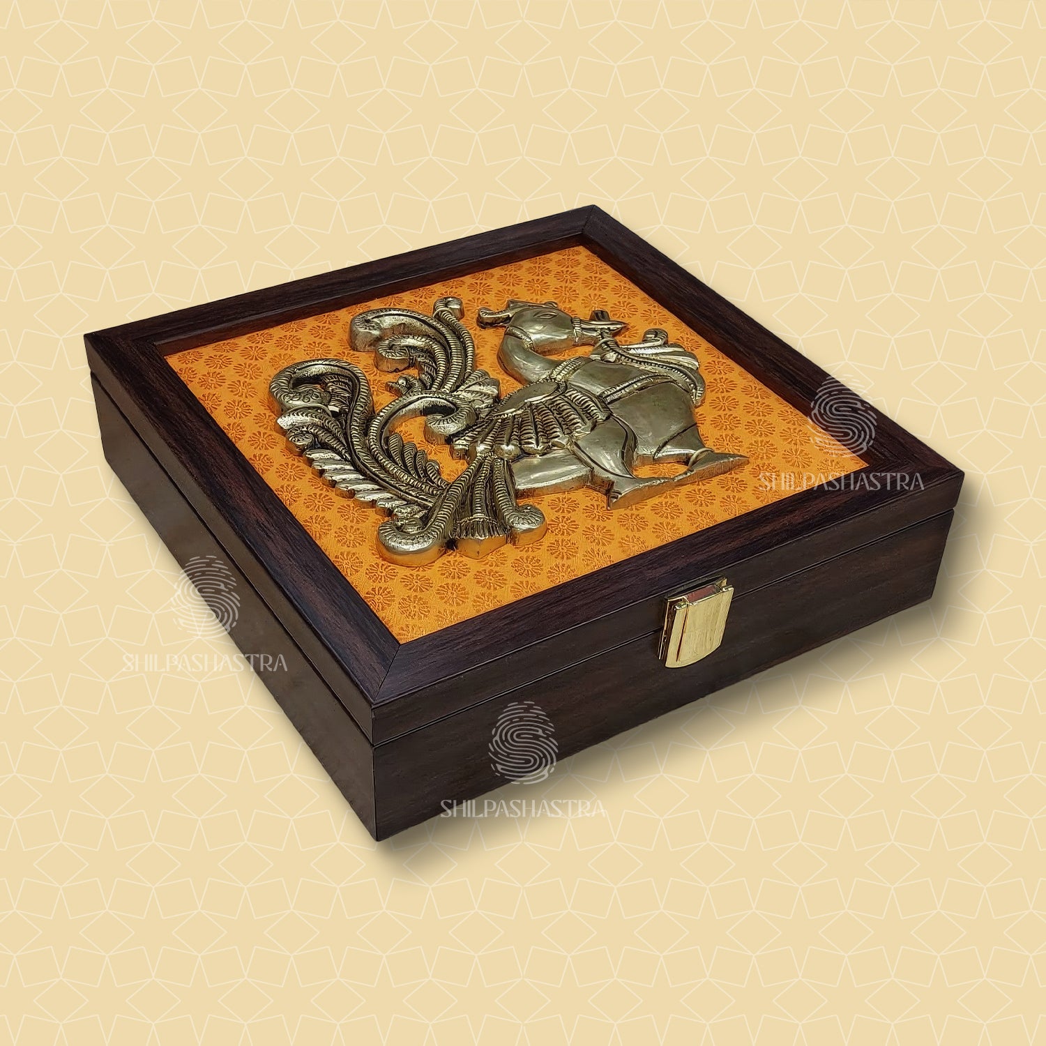 Premium Brass Annam Jewel Box – 8x8 Inch Traditional Jewellery & Gift Box