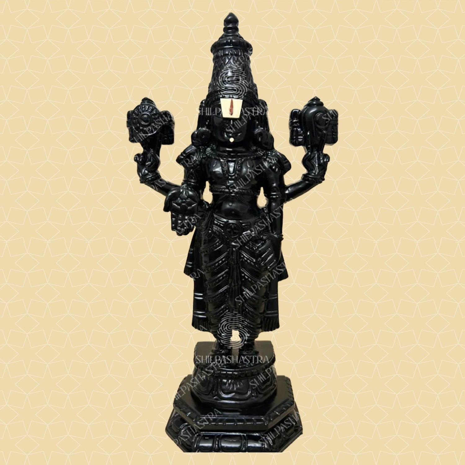 Lord Kalyana Srinivasa Perumal 1 Ft Black Finish Idol – Traditional South Indian Craft
