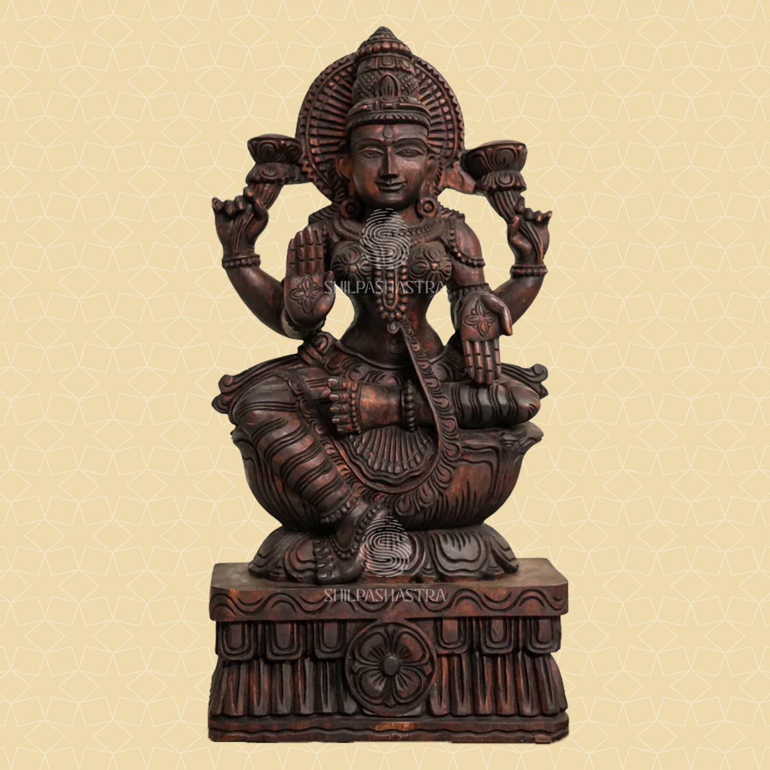 Magnificent Handcrafted Goddess Lakshmi Idol - 3 Feet