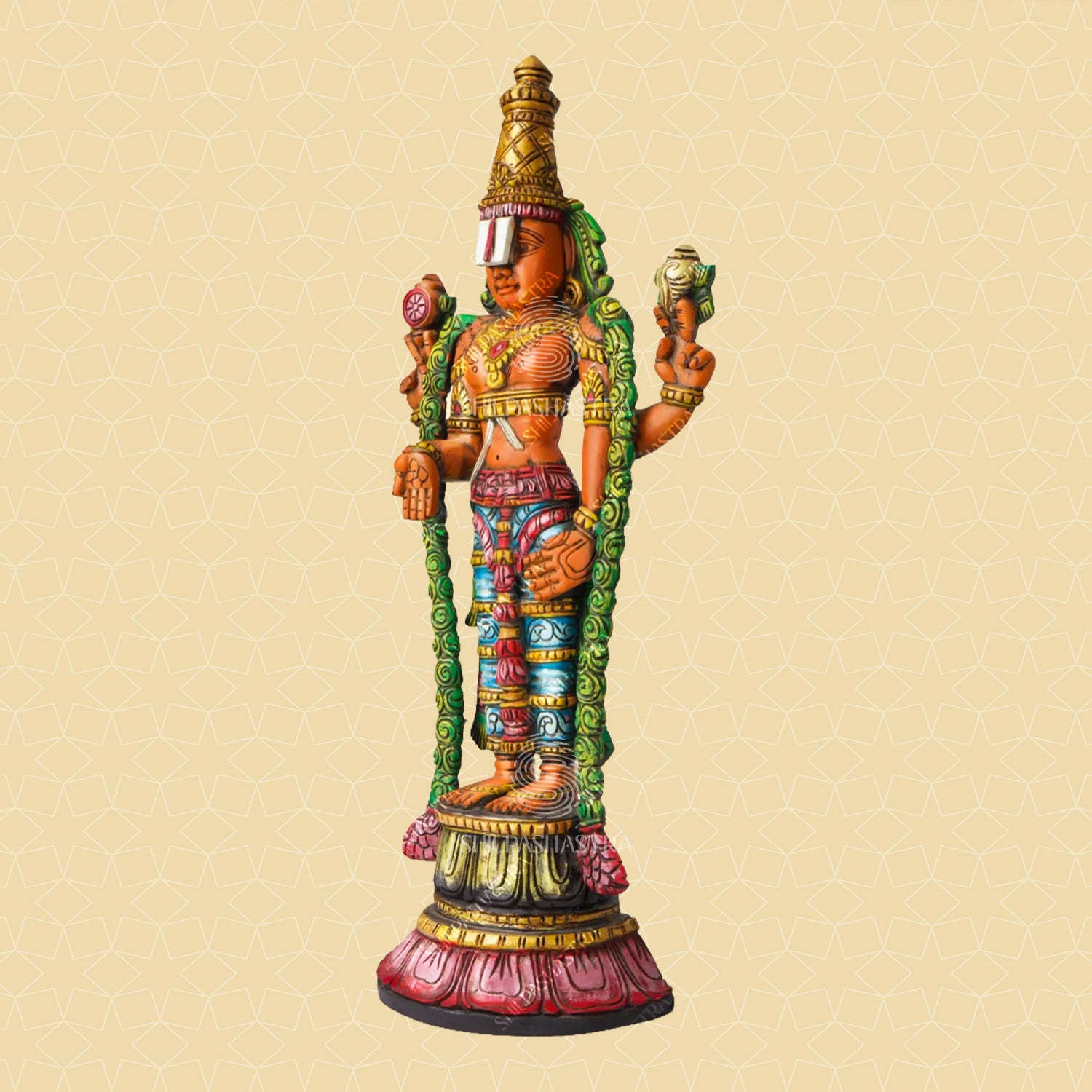 Kalyana Srinivasa Perumal Handcrafted Wooden Idol