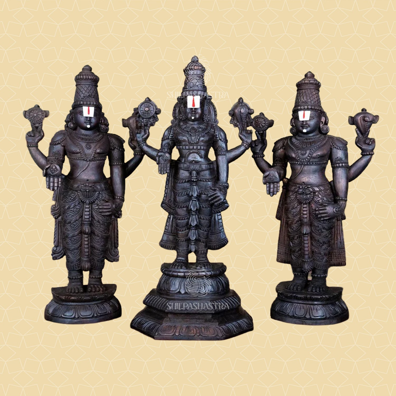Kalyana Srinivasa Perumal Handcrafted Wooden Idol