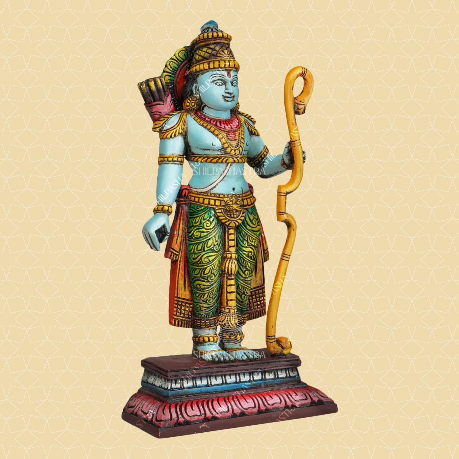 Sri Ramar, Seetha, Lakshmanan & Hanuman Handcrafted Wooden Set