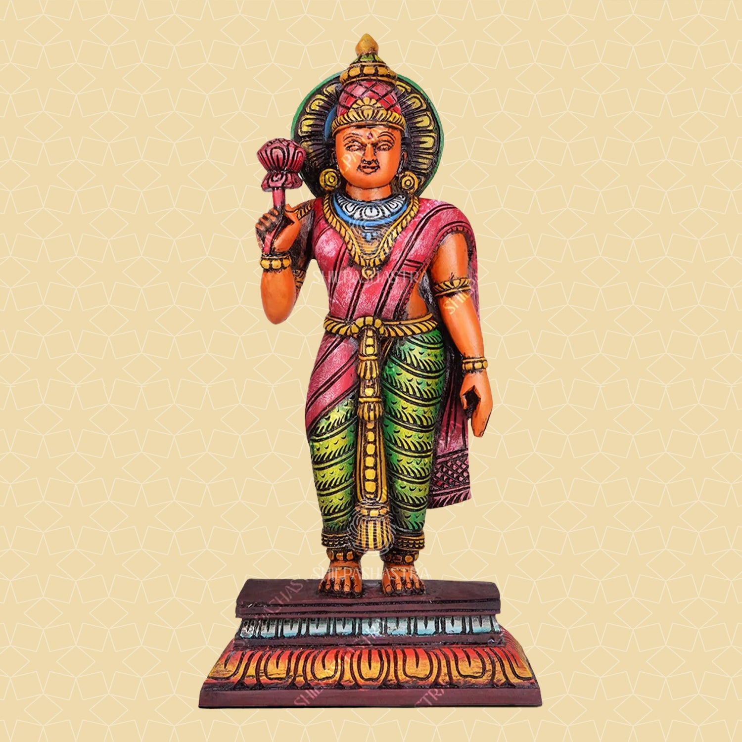 Sri Ramar, Seetha, Lakshmanan & Hanuman Handcrafted Wooden Set