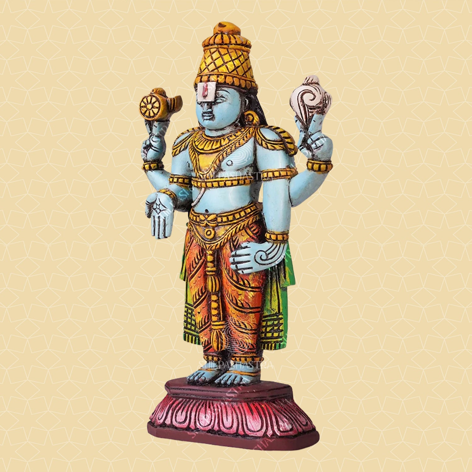 Srinivasa Perumal Handcrafted Wooden Idol