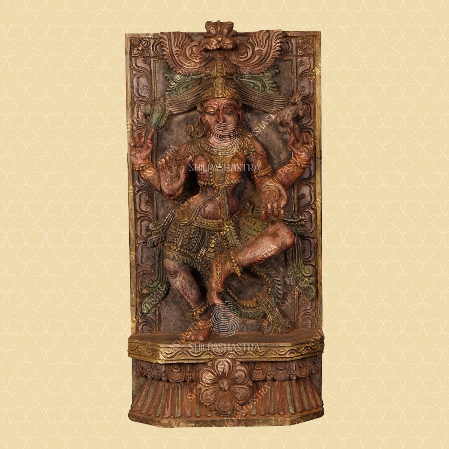 Handcrafted Rustic Colored Dancing Shivan