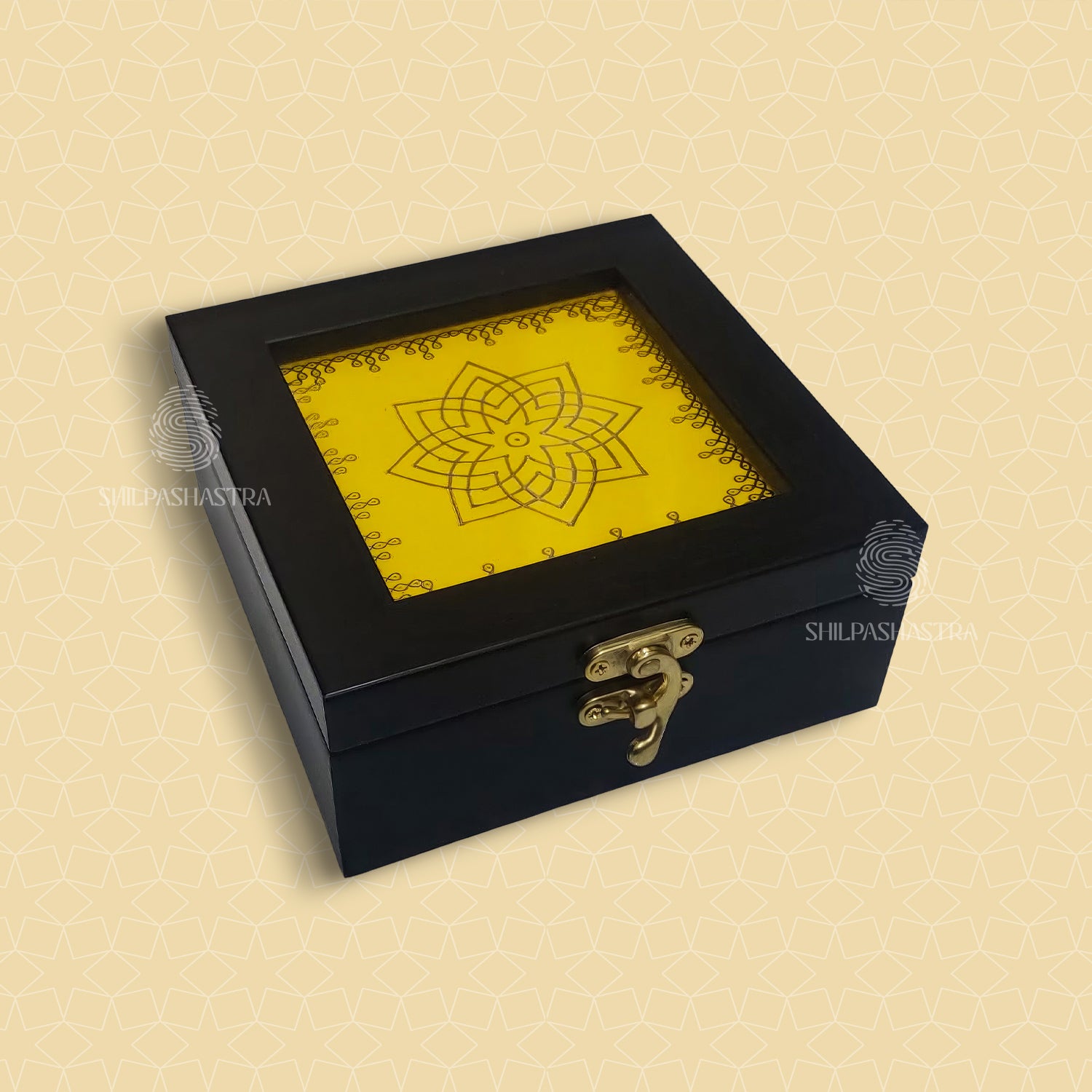 4x4 Inch Gold Foil Printed Jewel Box – Premium Jewellery & Gift Box
