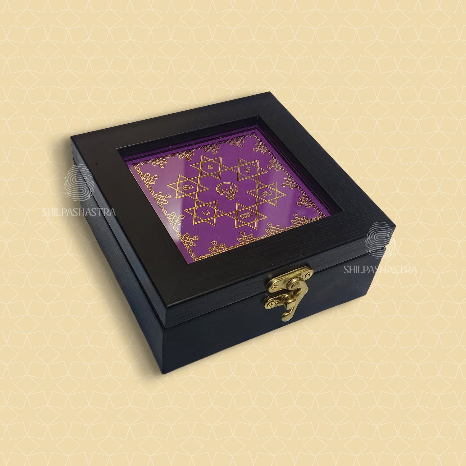 4x4 Inch Gold Foil Printed Jewel Box – Premium Jewellery & Gift Box