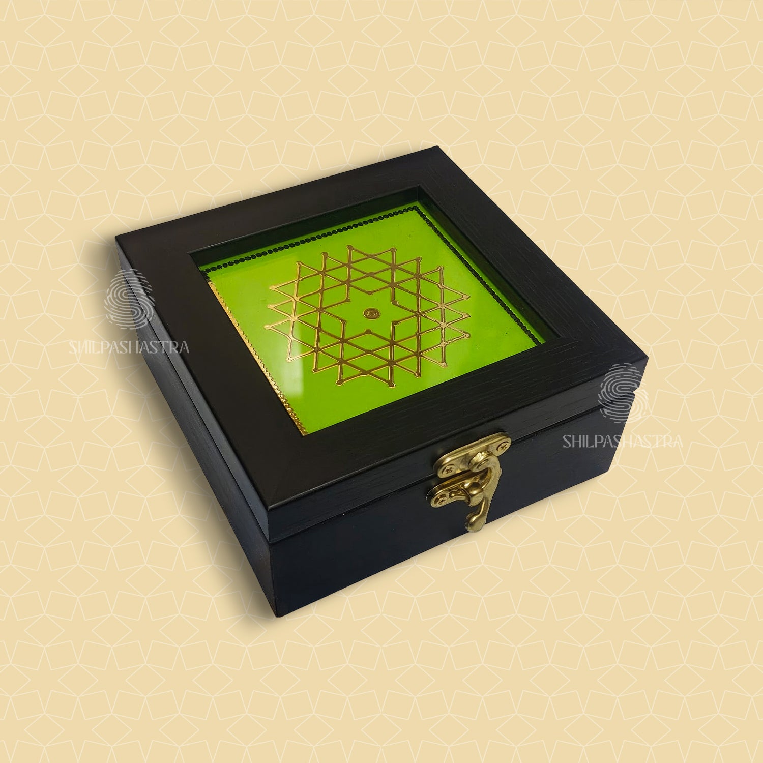 4x4 Inch Gold Foil Printed Jewel Box – Premium Jewellery & Gift Box