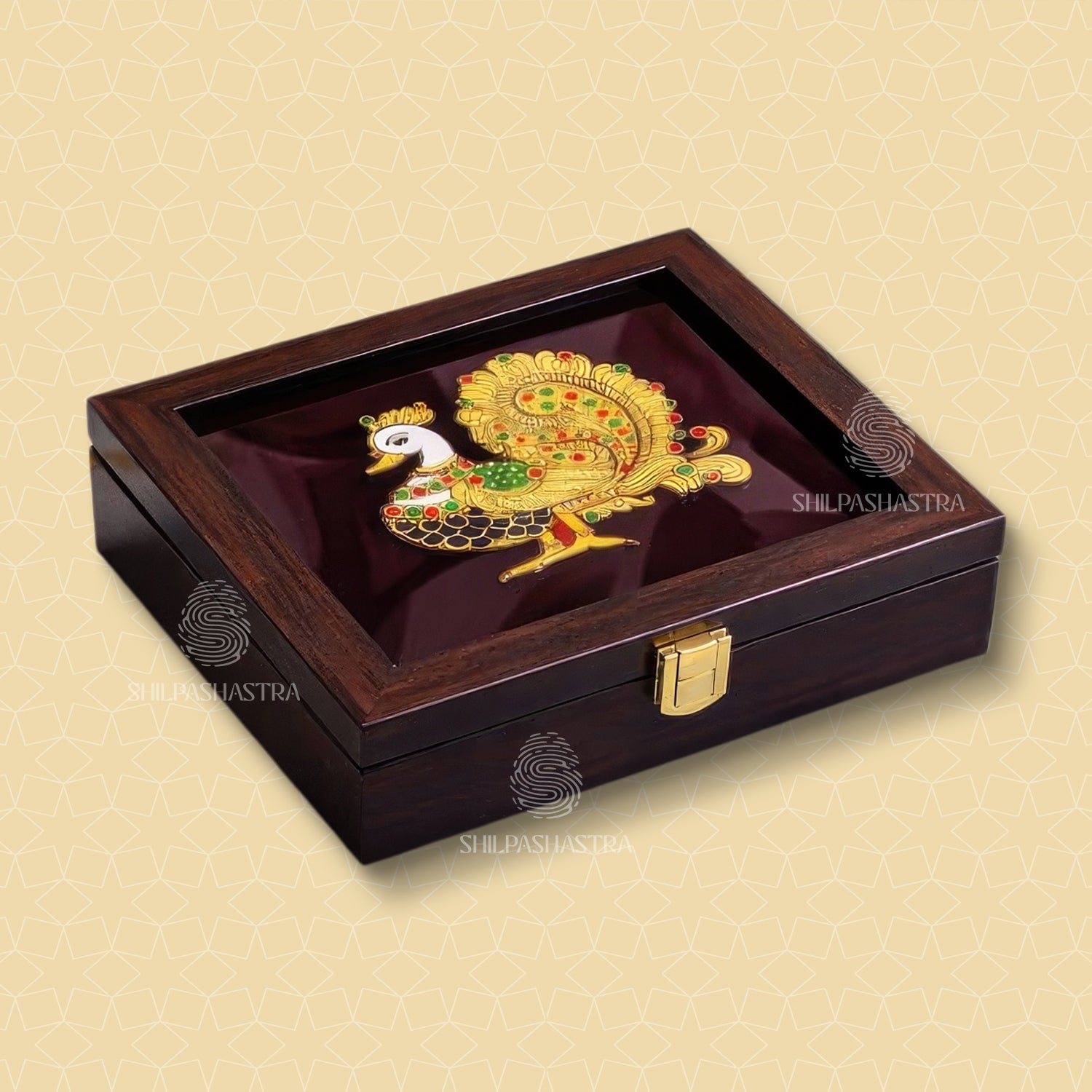 6x6 Inch Jewel Box with Tanjore Annam 3D Embossed Design – Premium Storage & Gift Box with New Lock