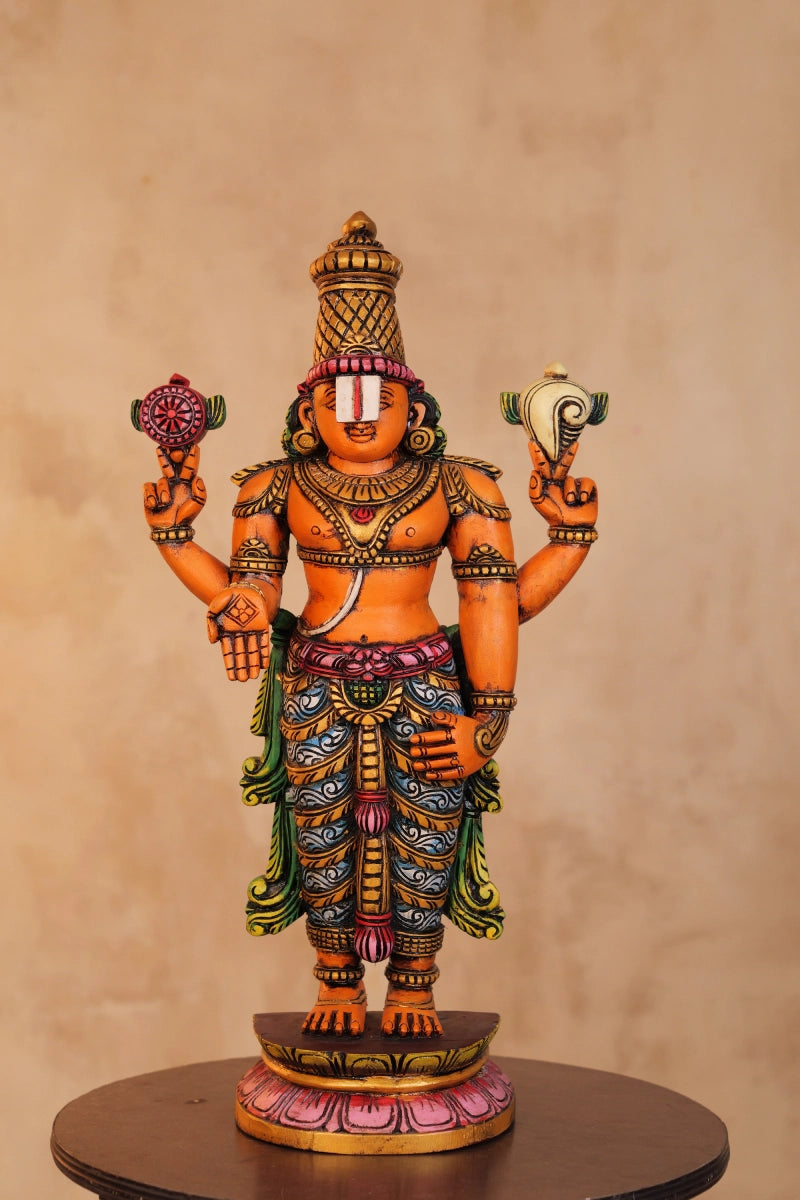 Kalyana Srinivasa Perumal Handcrafted Wooden Idol