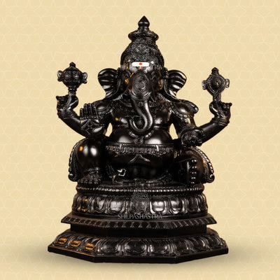 Heritage Black Polish Handcrafted Ganesha Idol - 2 feet