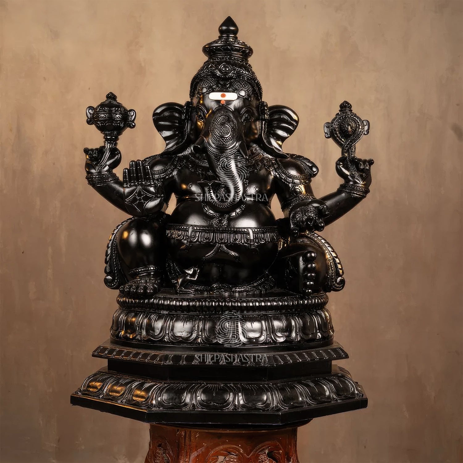 Heritage Black Polish Handcrafted Ganesha Idol - 2 feet