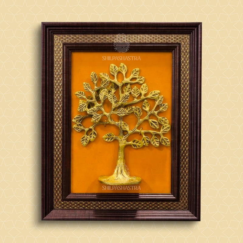 Vastu Kalpavriksham Copper Fiber Idol Frame – Sacred Wall Decor (6x8 Inch)