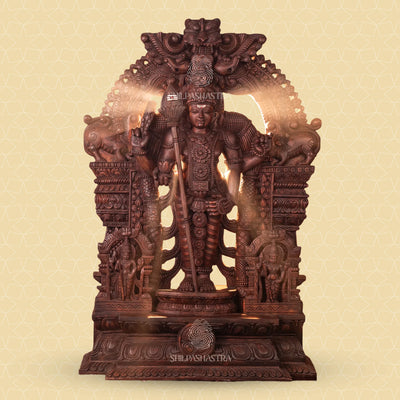 Thiruchendur Murugan | 4-Feet Handcrafted Wooden Idol | Shilpashastra
