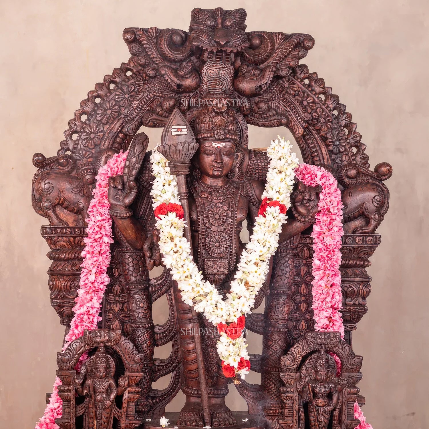 Thiruchendur Murugan | 4-Feet Handcrafted Wooden Idol | Shilpashastra