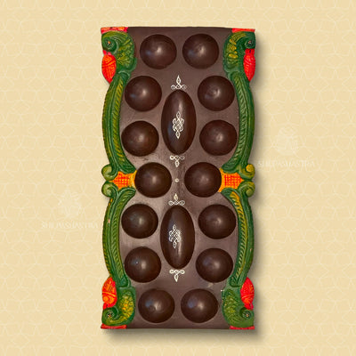 Parrot Pallanguzhi – Traditional Rosewood Finish Heritage Game Board