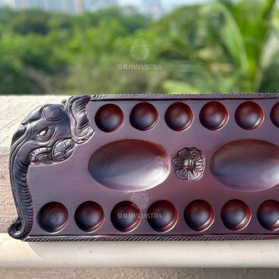 Elephant Pallanguzhi – Traditional Melamine Finish Heritage Game Board