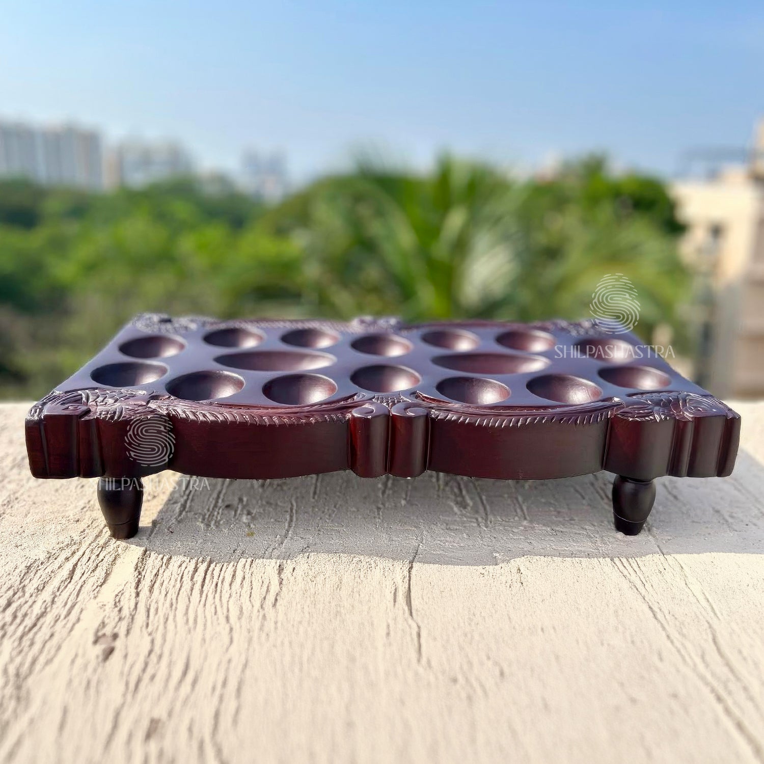 Parrot Pallanguzhi – Traditional Melamine Finish Heritage Game Board
