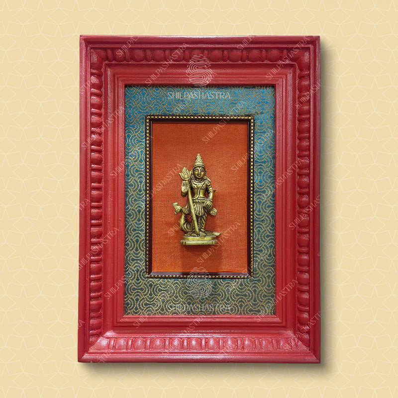 Murugar Brass Idol Frame – Vintage Manipuri Heritage Wall Frame (12x8 Inch)