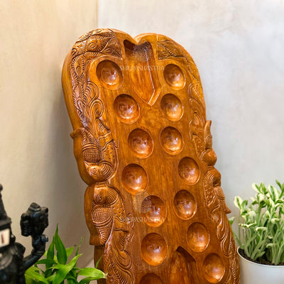 Special Edition Peacock Pallanguli – Hand-Carved Teakwood Board