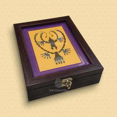 Chettinad Kaluthiru Jewel Box – Gold Foil Fibre Keepsake Box (6 × 8 Inches)