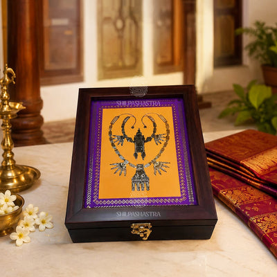 Chettinad Kaluthiru Jewel Box – Gold Foil Fibre Keepsake Box (6 × 8 Inches)
