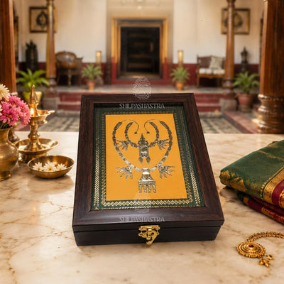 Chettinad Kaluthiru Jewel Box – Gold Foil Fibre Keepsake Box (6 × 8 Inches)