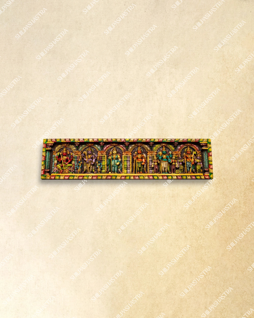 Arupadai Veedu Handcrafted Wooden Wall Panel