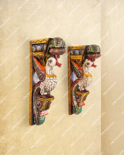 Swan Hand Carved Wooden Ornamental Brackets - Big