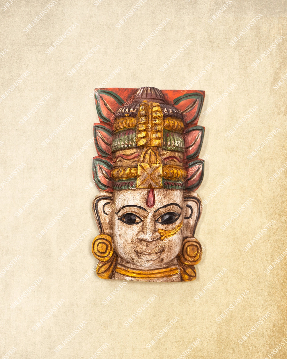 Devi Hand Carved Wooden Wall Mask