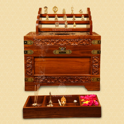 Handcrafted Teak Wood Golu Padi Box | Shilpashastra